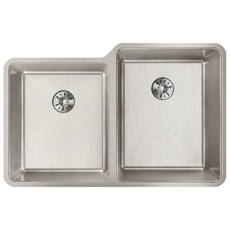Kitchen Sink Lustertone Iconix 31.25 x 20.5 Inch Double Bowl Left with Perfect Drain Luminous Satin Undermount - Frankwebs