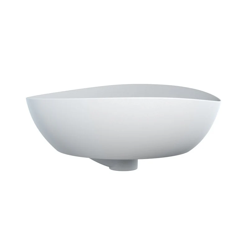 Vessel Kiwami Renesse Asymmetrical Lavatory Clean Matte White Vitreous China 18-1/8 x 15-13/16 x 5-1/8 Inch ADA - Frankwebs
