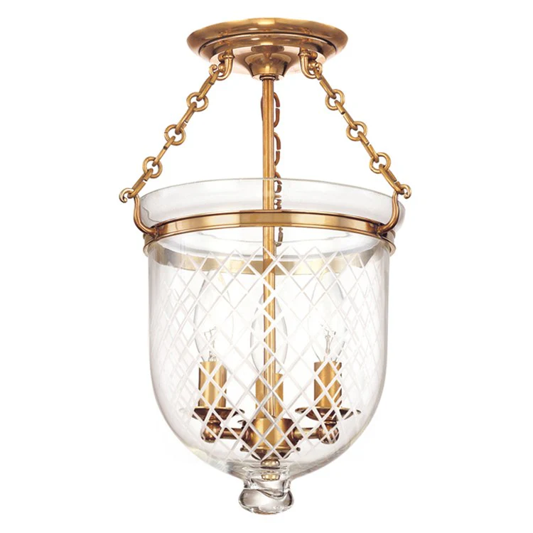 Hampton Three-Light Semi-Flush Mount Ceiling Fixture - Frankwebs