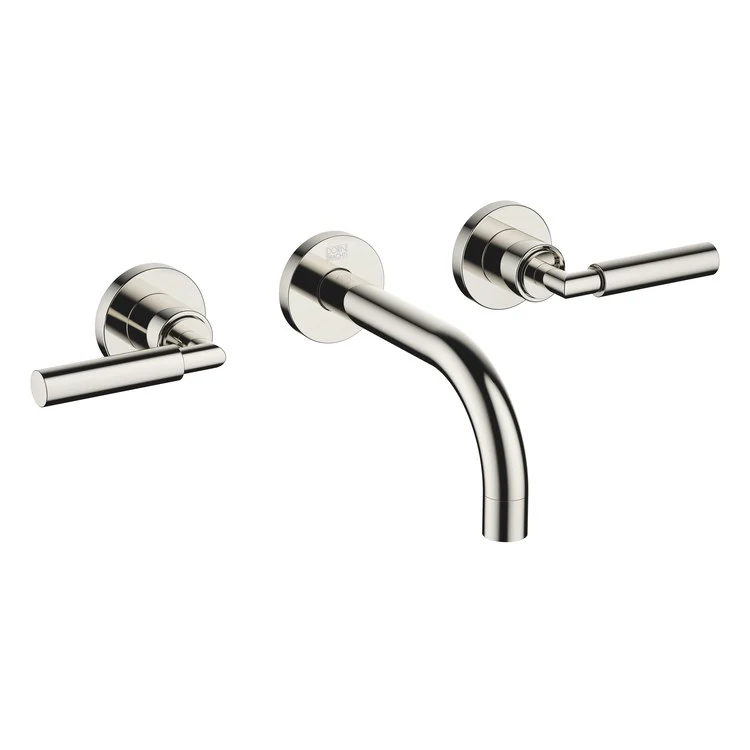 Lavatory Faucet TARA Wall Mount Mixer 2 Lever ADA WaterSense Brushed Champagne 1.2 Gallons per Minute Less Drain 3 Hole - Frankwebs