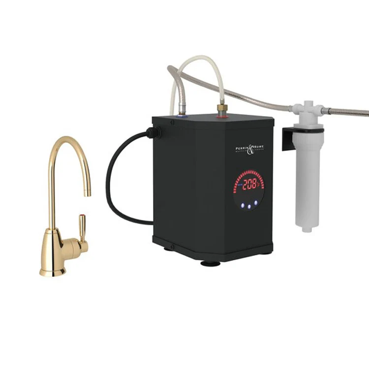 Hot Water Dispenser Holborn with Tank & Filter Kit 1 Lever C-Spout Polished Chrome 6-1/2 Inch 0.5 Gallon per Minute - Frankwebs