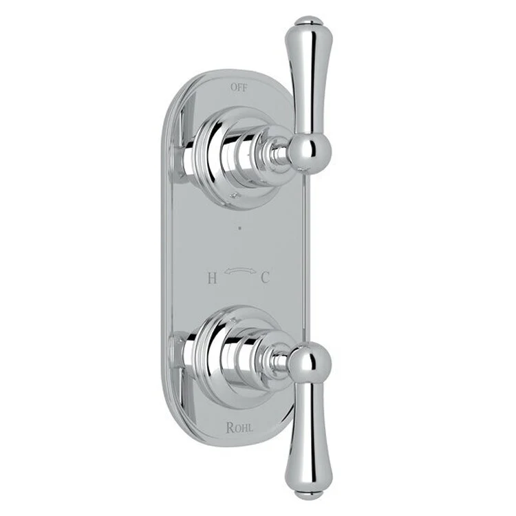Thermostatic Trim Georgian Era 1/2 Inch with Diverter 2 Lever Polished Chrome Brass - Frankwebs