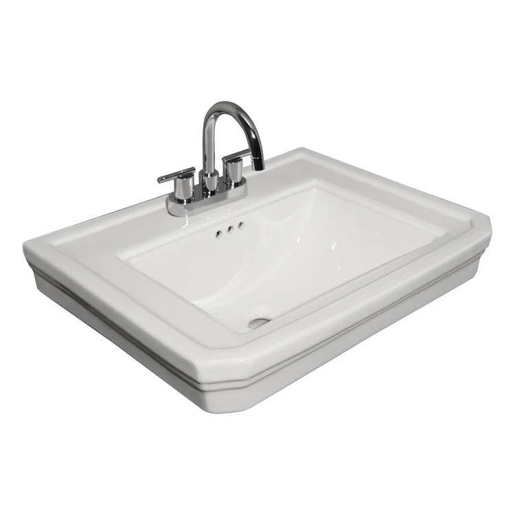 Lavatory Sink Drew 610 Wall Hung with Overflow 16 Inch 4 Inch Spread Rectangle White - Frankwebs