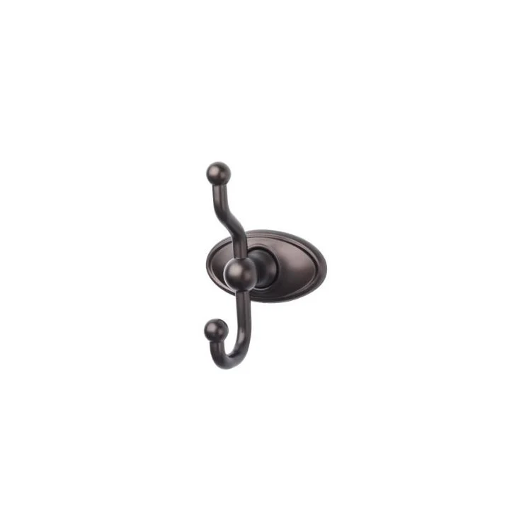 Edwardian Double Robe Hook with Oval Backplate - Oil Rubbed Bronze - Frankwebs