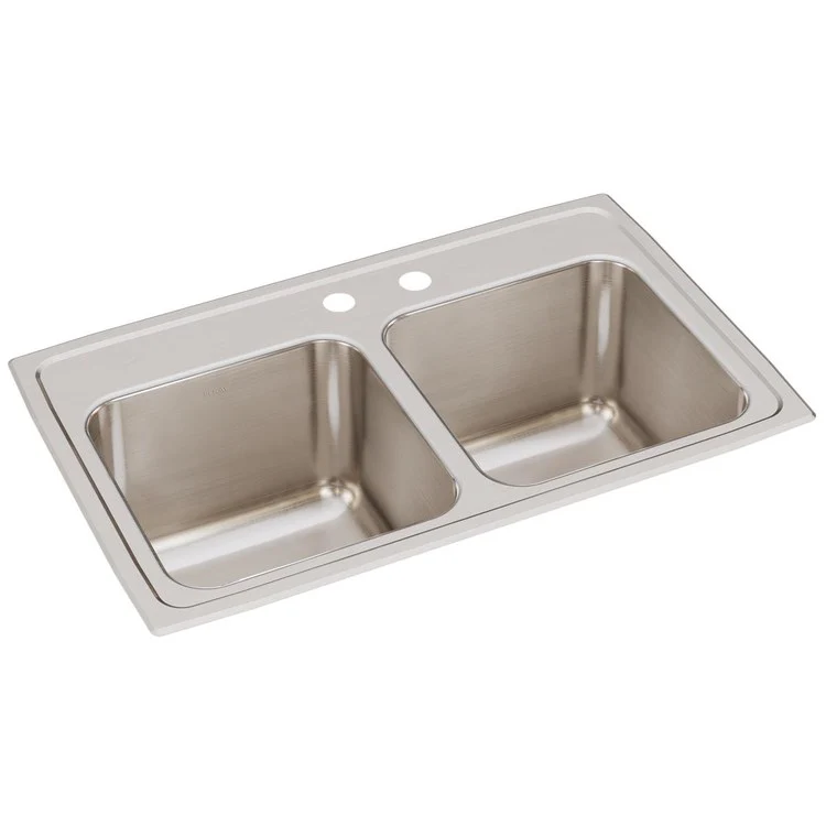Kitchen Sink Lustertone Classic 29 x 18 Inch Double Bowl Equal MR2 Hole Lustertone Classic Top Mount - Frankwebs