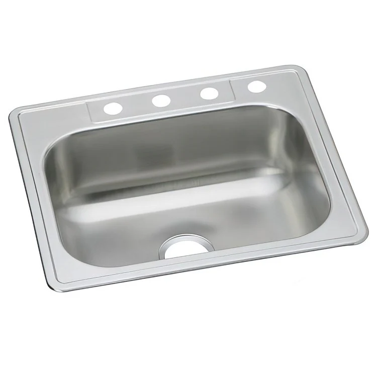 Kitchen Sink Dayton 33 x 22 Inch Single Bowl Equal Elite Satin Drop-In Drain Location Center Multiple of 40 Bottom Only Pads - Frankwebs