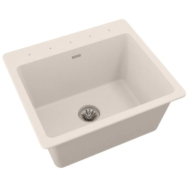 Laundry Sink Quartz Classic 25 x 22 Inch Single Bowl with Perfect Drain Dusk Gray Drop-In - Frankwebs
