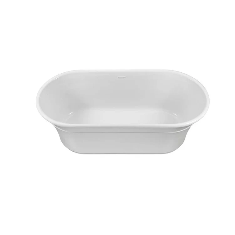 Air Tub Hudson 66 x 32 Inch Freestanding Center Drain White Gloss Oval - Frankwebs