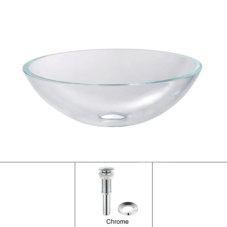 Glass Vessel Sink with Pop-Up Drain and Mounting Ring - Frankwebs