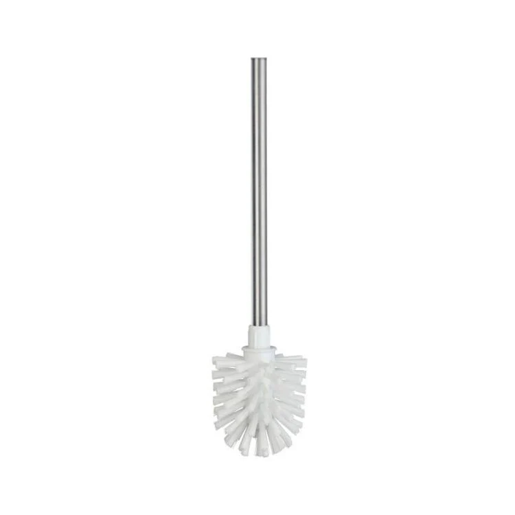 Toilet Brush Xtra Round Spare Brush Brushed Stainless Steel/White 2-7/8 x 2-7/8 x 14-5/8 Inch - Frankwebs