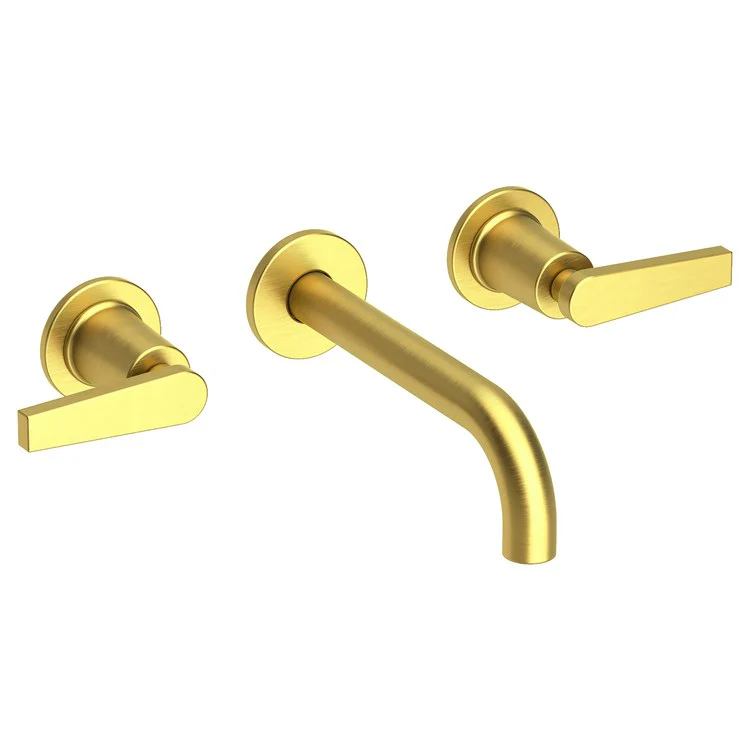 Lavatory Faucet Dorrance Wall Mount 8 Inch Spread 2 Lever ADA Watersense Aged Brass 1.2 Gallons Per Minute Brass Less Drain Spout Reach 7-1/9 Inch - Frankwebs