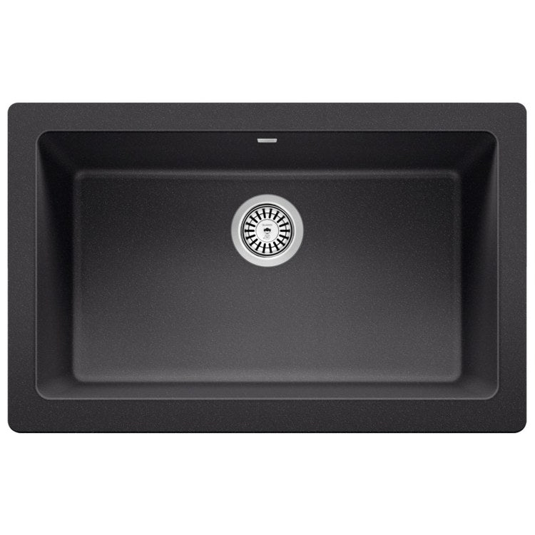 Kitchen Sink Vintera 30 x 19 Inch Single Bowl Coal Black Apron Front Rectangle - Frankwebs