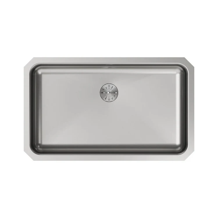 Kitchen Sink Lustertone Classic 30.5 x 18.5 Inch Single Bowl with Perfect Drain ADA Lustertone Undermount Rectangle Drain Location Rear Center Depth 5-3/8 Inch Bottom Only Pads - Frankwebs