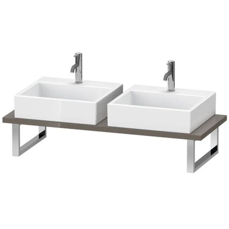 Lavatory Console L-Cube Brushed Oak Double Basin 31-1/2 x 21-5/8 Inch 1-1/8 Inch - Frankwebs