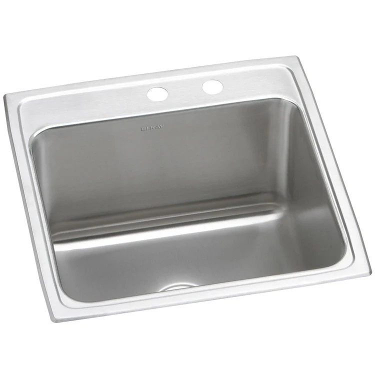 Kitchen Sink Lustertone Classic 22 x 22 Inch Single Bowl MR2 Hole Lustrous Satin Drop-In 12-1/8 Inch - Frankwebs