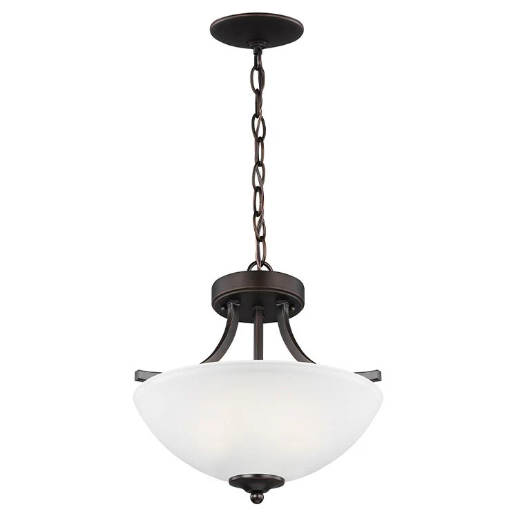Geary Two-Light Small Convertible Semi-Flush Mount Ceiling Fixture/Pendant - Frankwebs