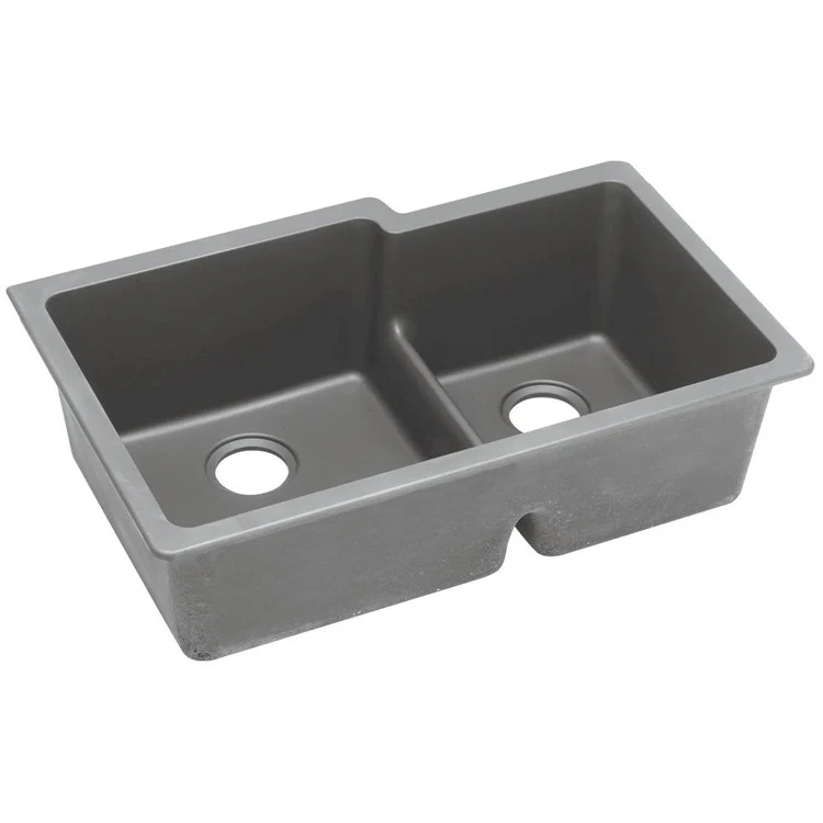 Kitchen Sink Quartz Classic 33 x 20.5 Inch Double Bowl Offset 60/40 with Aqua Divide Greystone Undermount - Frankwebs