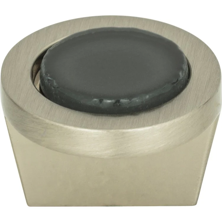 Knob Atlas Spa Black Round Brushed Nickel Zinc Alloy 1-1/4 Inch - Frankwebs
