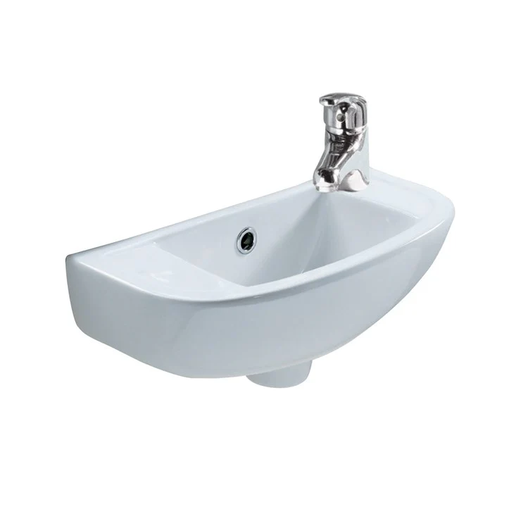 Lavatory Sink Compact Slim Line Right 18 Inch Rectangle White - Frankwebs