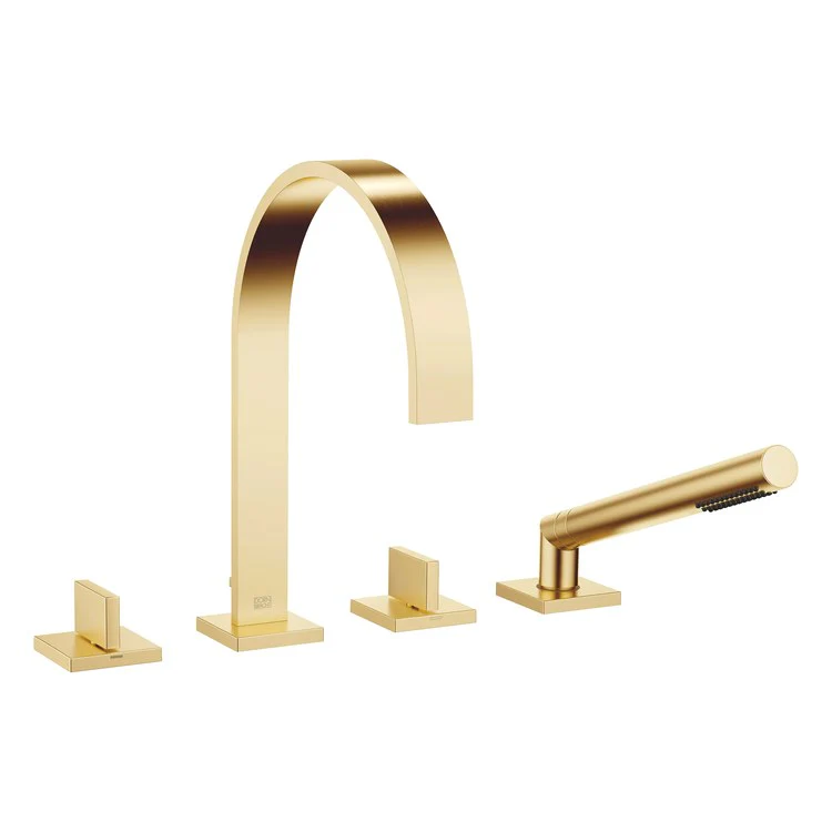 Tub Filler MEM Mixer for Deck Mount with Handshower 2 Lever Brushed Dark Platinum - Frankwebs