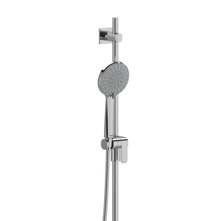 Handshower Set Round Chrome 3 Function WaterSense 1.8 Gallons per Minute 36 Inch Slide Bar - Frankwebs