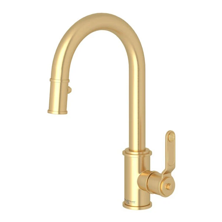 Kitchen Faucet Armstrong with Touchless Technology 1 Lever Satin English Gold Pull Down C-Spout Touchless Senses Presence 1.75 Gallons per Minute - Frankwebs