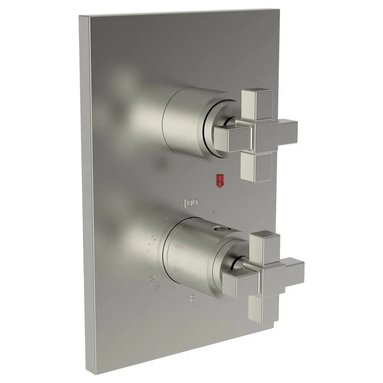 Thermostatic Trim Malvina Rectangular Plate 2 Cross Flat Black ADA for Luxtherm 1/2 Inch Rough Valve Face Plate Diverter and Temperature-Adjust Handles Brass - Frankwebs