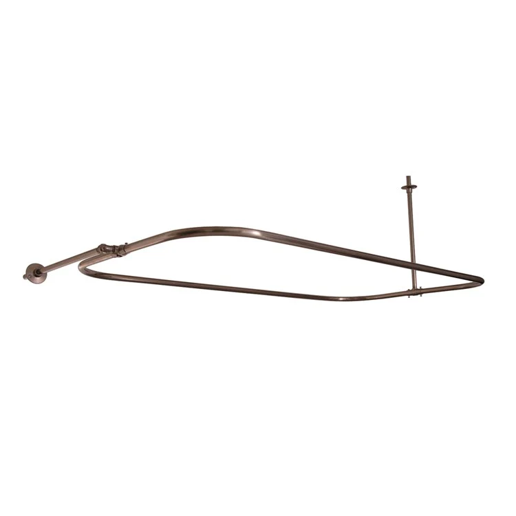 Shower Rod Rectangular with Side Support Polished Nickel 48 x 24 Inch Brass - Frankwebs