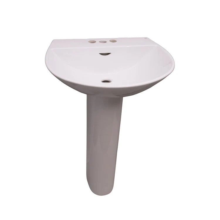 Pedestal Lavatory Reserva 550 Centerset White Round - Frankwebs