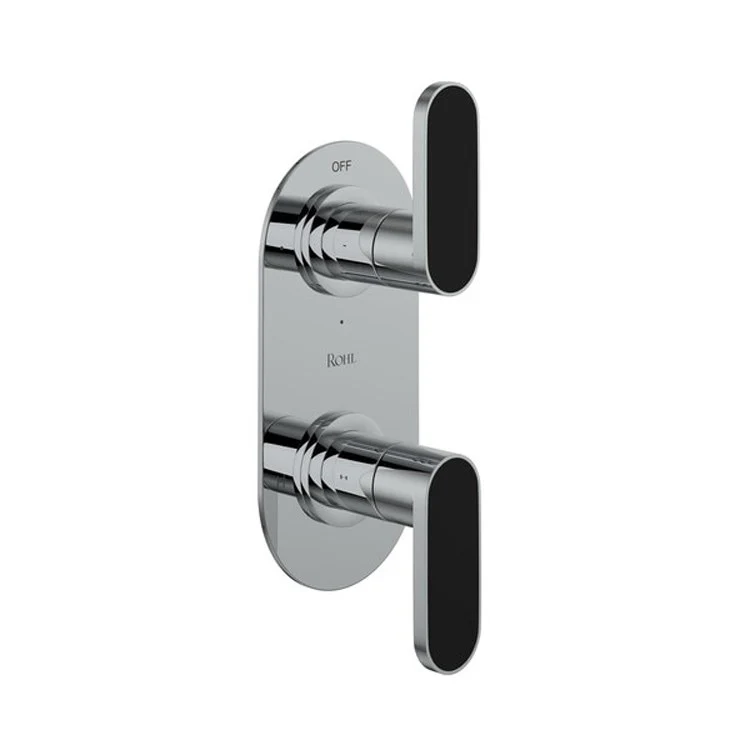 Thermostatic Trim Miscelo 1/2 Inch with Diverter Nero Accent 2 Lever Matte Black 6.7 Gallons per Minute Brass - Frankwebs