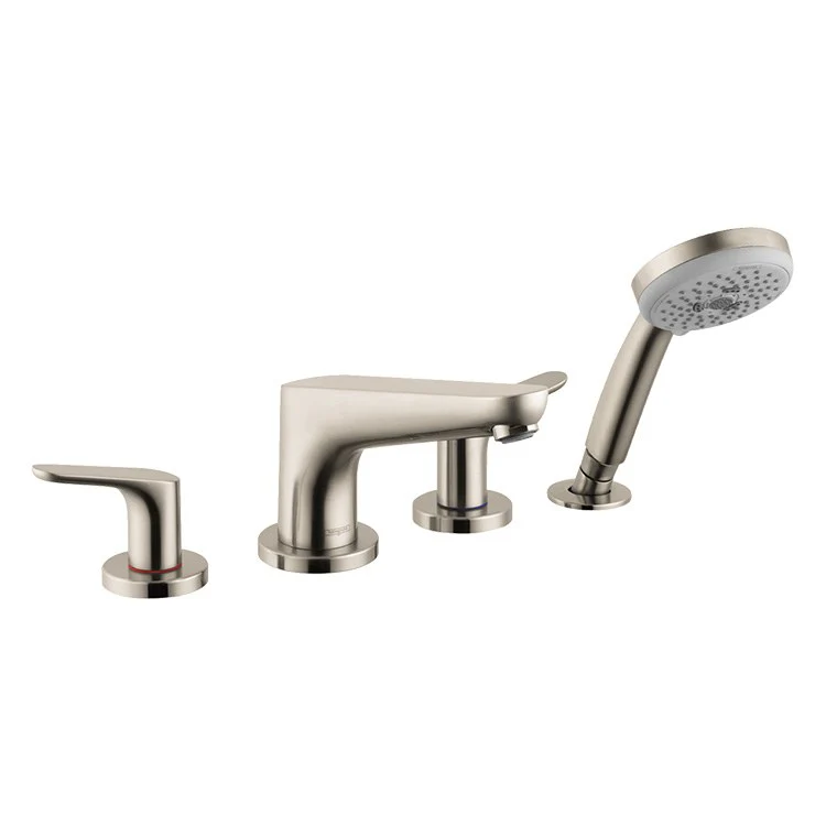 Focus S Two Handle 4-Hole Roman Tub Filler Trim with Handshower - Frankwebs