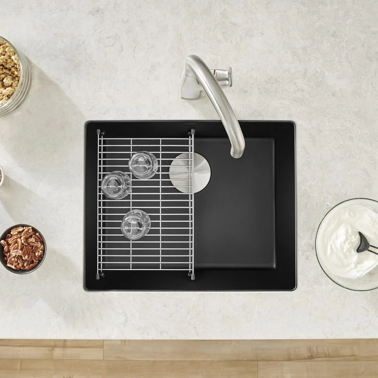 Kitchen Sink Precis 21 x 18 Inch Single Bowl Coal Black Undermount Rectangle Silgranit - Frankwebs