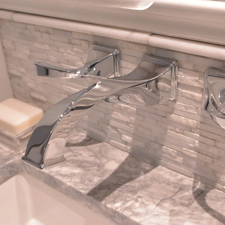 Virage Two Handle Wall-Mount Bathroom Faucet with Grid Strainer - Frankwebs