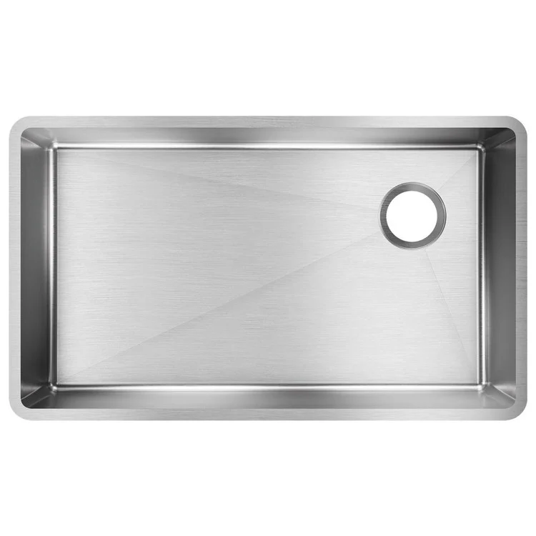 Kitchen Sink Crosstown 31.5 x 18.5 Inch Single Bowl Polished Satin Undermount Drain Location Rear Right Includes 1000001381 Template - Frankwebs