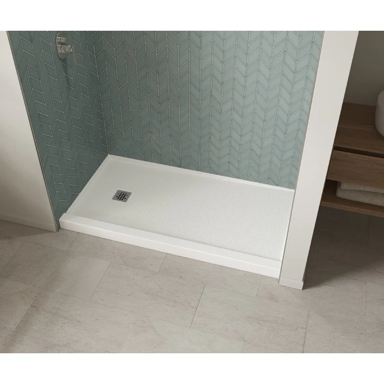 Shower Base B3 Alcove Stabili-T Square Drain White 60 x 30 Inch Acrylic Left Hand - Frankwebs