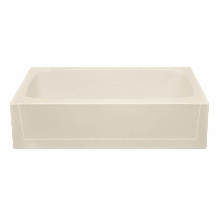 Soaking Tub Alcove Left Drain Bone Rectangle 50 Gallons 60 x 30 x 15 Inch - Frankwebs