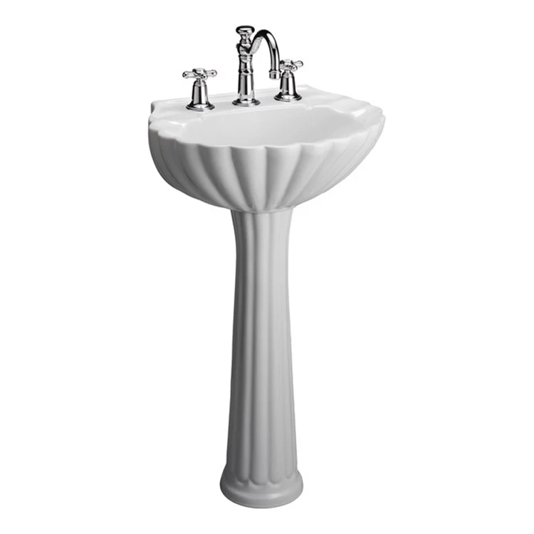Pedestal Lavatory Bali Widespread White Round - Frankwebs