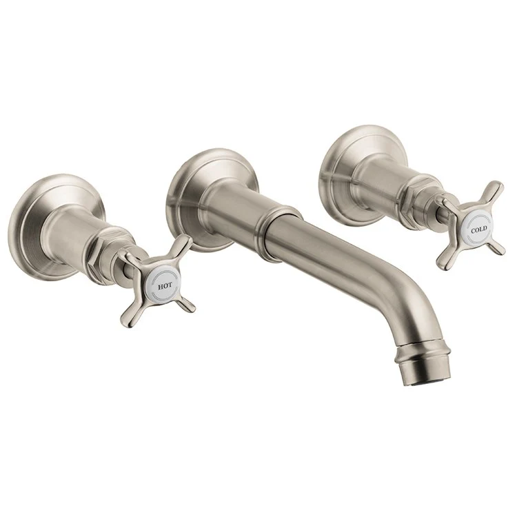 Lavatory Trim Montreux Wall Mount Widespread 2 Cross Brushed Black Chrome Rigid 1.2 Gallons per Minute - Frankwebs