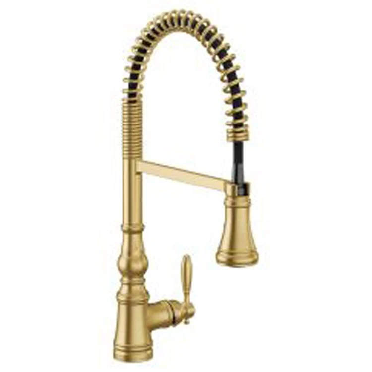 Kitchen Faucet Weymouth Spigot 1 Lever ADA Brushed Gold Pull Down - Frankwebs