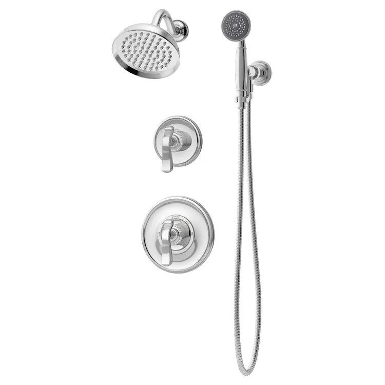 Shower Trim Winslet Round with Handshower 2 Lever Polished Chrome ADA 1.5 Gallons per Minute - Frankwebs