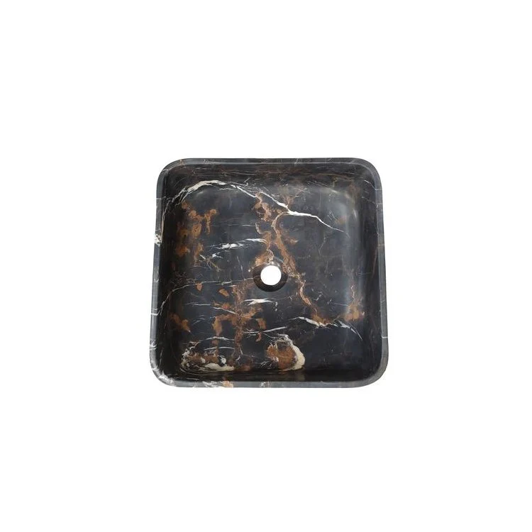 Vessel Maxton Square Honed 15 Inch Black Forest Marble - Frankwebs