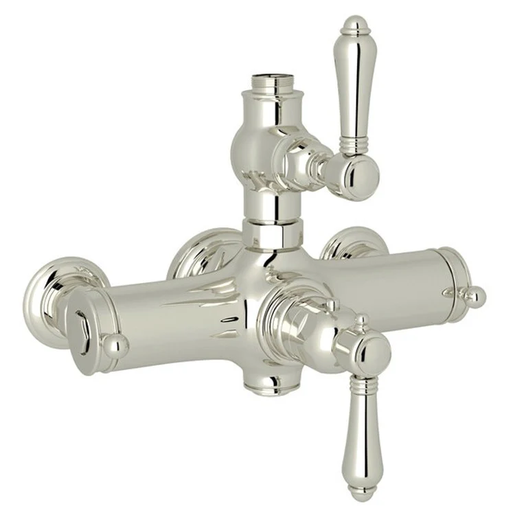 Thermostatic Valve Exposed with Volume and Temperature Control 2 Metal Lever Polished Chrome - Frankwebs