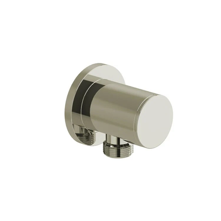 Handshower Elbow Outlet with Shut-Off Valve 2-7/8 Inch Brass Polished Nickel 1/2 Inch - Frankwebs