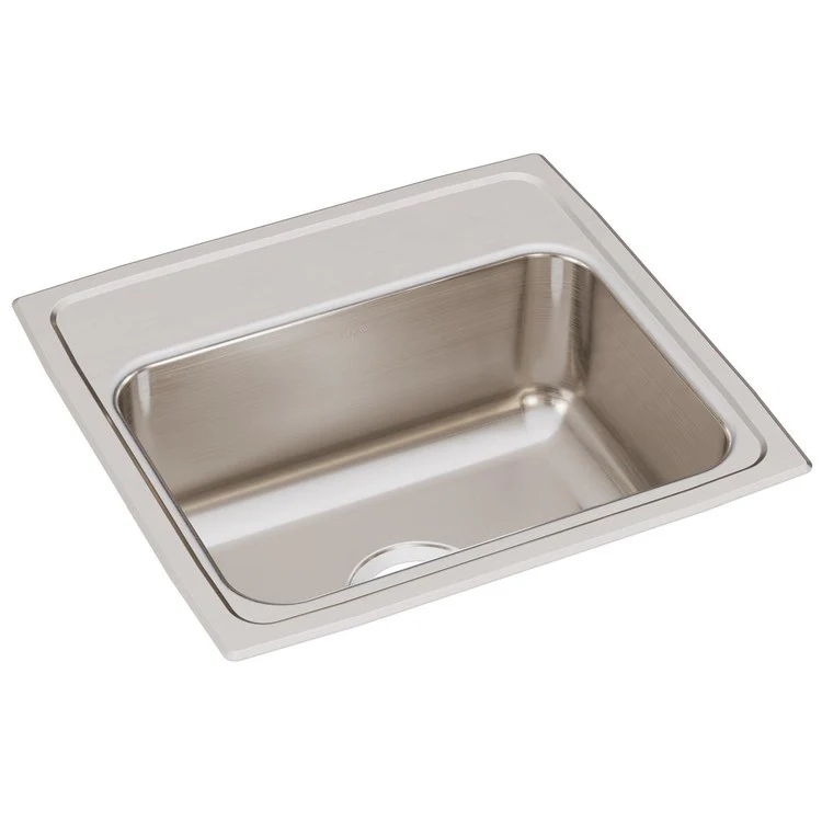 Kitchen Sink Lustertone Classic 19 x 18 Inch Single Bowl Lustrous Satin Drop-In Stainless Steel Drain Location Center Bottom Only Pads - Frankwebs