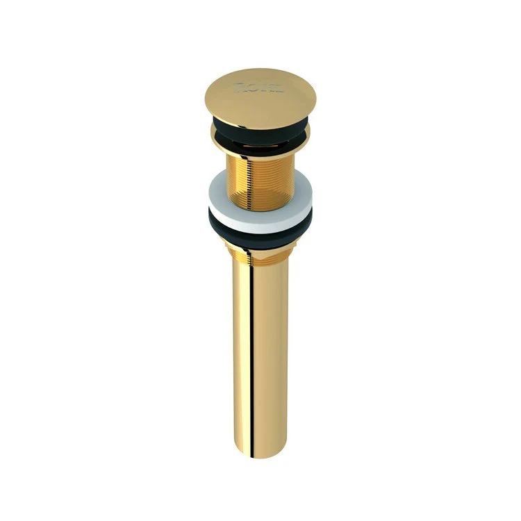 Push Drain Non-Slotted Touch Seal Dome with 6 Inch Tailpiece 2-1/2 x 2-1/2 x 8-7/16 Inch Satin Nickel Brass for Drains - Frankwebs