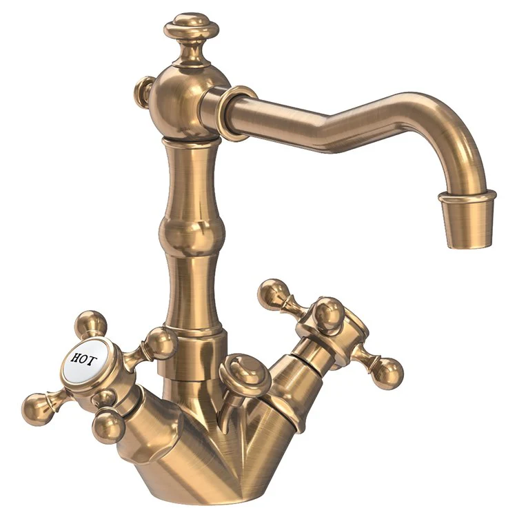 Lavatory Faucet Chesterfield 2 Cross ADA Antique Brass 1.2 Gallons per Minute Brass Spout Height 5-1/4 Inch - Frankwebs