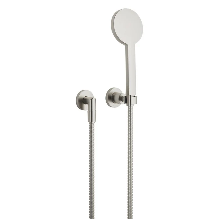 Handshower Set TARA with Individual Flanges Brushed Platinum Compact Rain 1.8 Gallons per Minute - Frankwebs