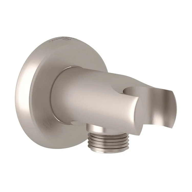 Handshower Elbow Holborn Wall Outlet Drop with Handshower Holder 2.5 Inch Brass Satin Nickel 1/2IN FNPT 1/2IN Male Outlet - Frankwebs