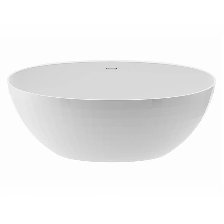 Soaking Tub Tayla 65.75 x 32.5 Inch Freestanding Center Drain Matte Gray Mineral Composite - Frankwebs