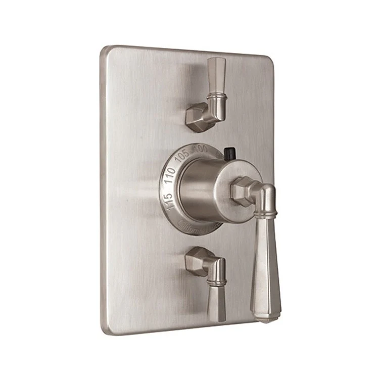 Thermostatic Trim Monterey Rectangular with Dual Volume Control 3 Lever Bella Terra Bronze ADA for Requires Rough Valve TH52-R Or TH52D2-R Handles and Escutcheon Brass - Frankwebs
